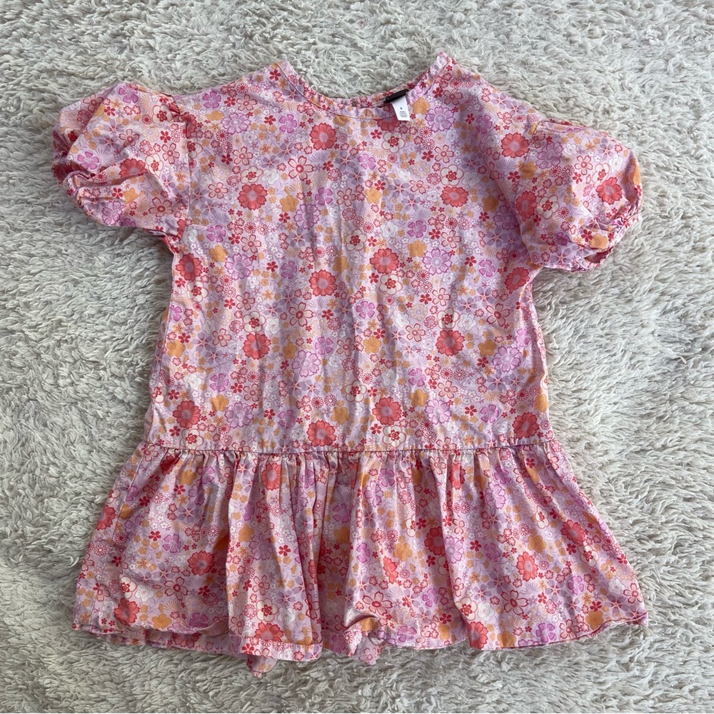 Tea Collection Pink Floral Kids Casual Dress